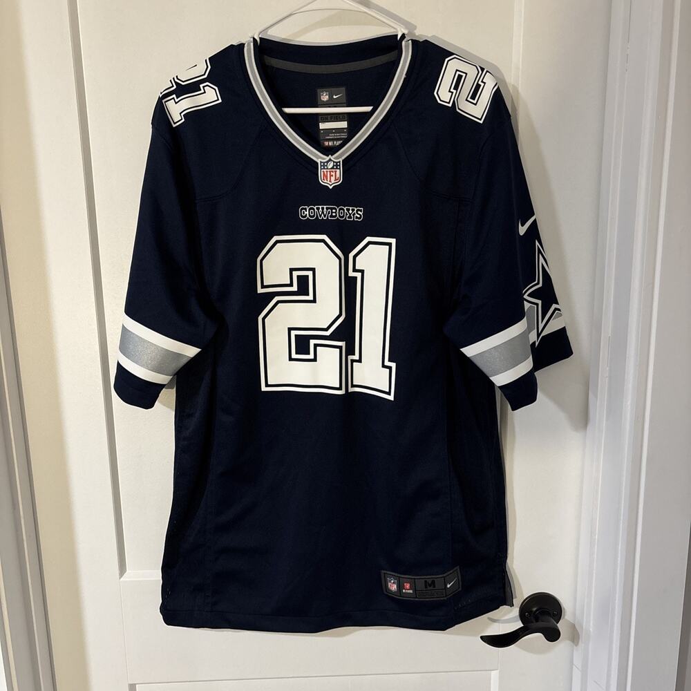 Nike On Field Dallas Cowboys Ezekiel Elliott #21 Blue NFL Jersey Mens Size Med